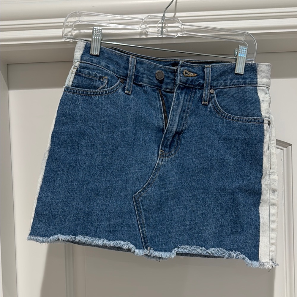 Just Black Blue Asymmetrical Mini Skirt